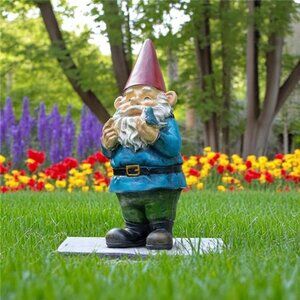 12" Garden Gnome Statue – Outdoor Lawn Gnome Decoration for Yard, Patio, Porch,